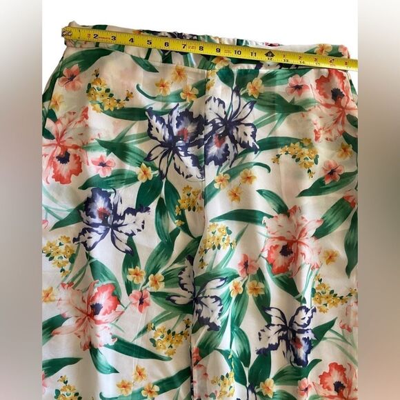 Sweet Pea floral wide leg pants high waist fully lined sz L loose fit - Picture 7 of 7